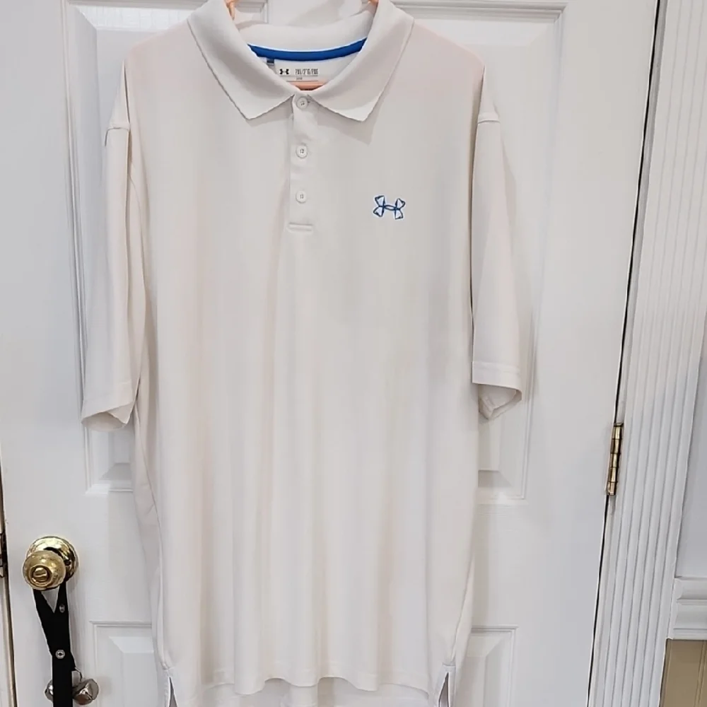 Under Armour Men's White Polo Shirt Size 2XL